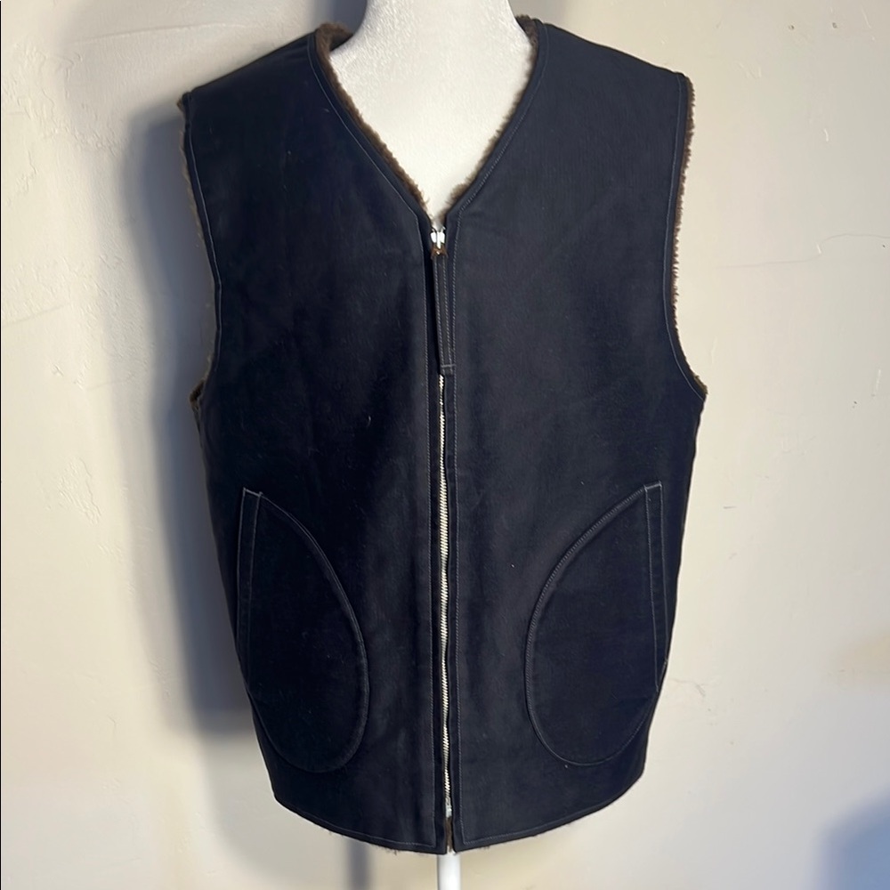 The Real McCoy Aviation Demotex Black Alpaca Wool Vest 40